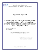 Chuyển dịch cơ cấu kinh tế nông nghiệp nông thôn tỉnh Bình Dương trong thời kỳ công nghiệp hóa hiện đại hóa