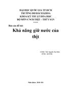 Tìm hiểu về Khả năng giữ nước của thịt