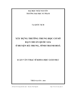 Xây dựng trường trung học cơ sở đạt chuẩn quốc gia ở huyện hà trung tỉnh thanh hoá