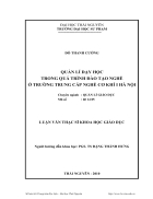 Quản lí dạy học trong quá trình đào tạo nghề trường trung cấp nghề cơ khí i hà nội