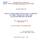 Quản lý hoạt động đào tạo của trường Tư thục ngoại ngữ Việt Anh tại Thành Phố Hồ Chí Minh