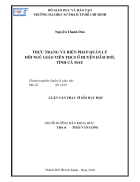 Thực trạng và biện pháp quản lý đội ngũ giáo viên trung học cơ sở huyện Đầm Dơi tỉnh Cà Mau