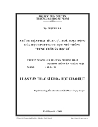 Những biện pháp tích cực hoá hoạt động của học sinh trung học phổ thông trong giờ văn học sử