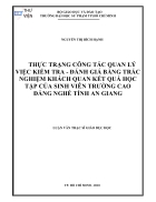 Thực trạng công tác quản lý việc kiểm tra đánh giá bằng trắc nghiệm khách quan kết quả học tập của sinh viên trường Cao Đẳng nghề tỉnh An Giang