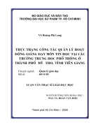 Thực trạng công tác quản lý hoạt động giảng dạy môn tin học tại các trường THPT ở Thành phố Mỹ Tho tỉnh Tiền Giang