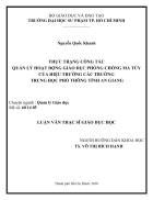 Thực trạng công tác quản lý hoạt động giáo dục phòng chống ma túy của hiệu trưởng các trường trung học phổ thông tỉnh An Giang