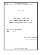 Thực trạng và biện pháp hoạt động giảng dạy tại trường đại học công nghệ Sài Gòn