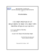 Các biện pháp hoạt động tự học của học viên trường sĩ quan lục quân 2