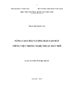 Nâng cao chất lượng đào tạo hát tiếng việt trong nghệ thuật hát mới