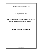 Nâng cao hiệu quả hoạt động thanh toán quốc tế của các Ngân hàng thương mại Việt Nam