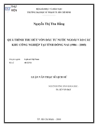 Qúa trình thu hút vốn đầu tư nước ngoài vào các khu công nghiệp tỉnh Đồng Nai 1986 2005