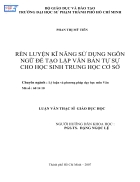 Rèn luyện kỹ năng sử dụng ngôn ngữ để tạo lập văn bản tự sự cho học sinh trung học cơ sở