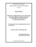 Phát huy tính tích cực của học sinh qua hệ thống câu hỏi bài tập trong phần văn học dân gian sách giáo khoa lớp 10