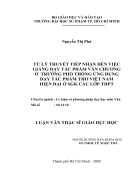 Tu ly thuyet tiep nhan den viec giang day tac pham van chuong o truong pho thong ung dung day tac pham tho viet nam hien dai o sgk cac lop thpt