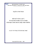 Rèn kỹ năng lập ý ở loại bài nghị luận xã hội cho học sinh trung học phổ thông