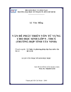 Van de phat trien von tu vung cho hoc sinh lop 9 thcs truong hop tinh tay ninh