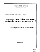 Các giải pháp nâng cao hiệu quả quản lý quỹ bảo hiểm y tế