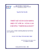 Thiết kế sách giáo khoa điện tử lớp 10 nâng cao chương Nhóm Halogen