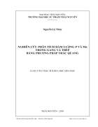 NGHIÊN CỨU PHÂN TÍCH HÀM LƯỢNG P VÀ Mn TRONG GANG VÀ THÉP BẰNG PHƯƠNG PHÁP TRẮC QUANG