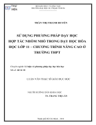 Sử dụng phương pháp dạy học hợp tác nhóm nhỏ trong dạy học hóa học lớp 11 chương trình nâng cao ở trường THPT