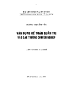 Vận dụng kế toán quản trị vào các trường chuyên nghiệp