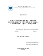 Các giải pháp kiểm soát an ninh tài chính trong tiến trình tự do hóa tài chính của Việt Nam hiện nay