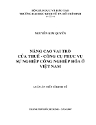 Nâng cao vai trò của thuế công cụ phục vụ sự nghiệp công nghiệp hóa ở Việt Nam