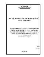 Nhung chinh sach va giai phap chu yeu nham hinh thanh va phat trien cho dau moi nong san tai cac vung san xuat nong nghiep trong diem o nuoc ta