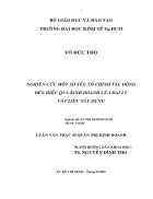 Nghiên cứu một số yếu tố chính tác động đến hiệu quả kinh doanh của đại lý vật liệu xây dựng