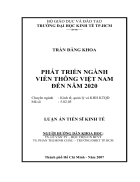 Phát triển ngành Viễn thông Việt Nam đến năm 2020