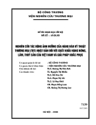 Nghiên cứu tác động ảnh hưởng của hàng rào kỹ thuật thương mại TBT Nhật Bản đối với xuất khẩu hàng nông lâm thủy sản của Việt Nam và giải pháp khắc phục