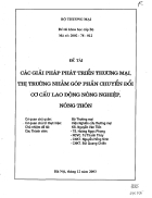 Giải pháp phát triển thương mại thị trường nhẳm góp phần chuyển đổi cơ cấu lao động nông nghiệp nông thôn