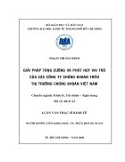 Giải pháp tăng cường và phát huy vai trò của các công ty chứng khoán trên thị trường chứng khoán Việt Nam