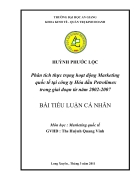 Phân tích thực trạng của hoạt động marketing quốc tế tại công ty hoá dầu petrolimex