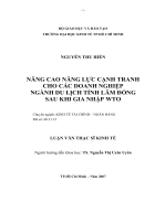 Nâng cao năng lực cạnh tranh cho các doanh nghiệp ngành du lịch tỉnh Lâm Đồng sau khi gia nhập WTO