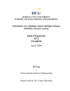 Simulation of a Multiple Input Multiple Output MIMO wireless system