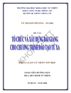 Tổ chức và xây dựng bài giảng cho chương trình đào tạo từ xa