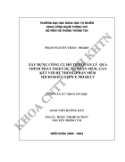 Xây dựng công cụ hỗ trợ quản lý quá trình phát triển đề án phần mềm gắn kết với hệ thống phần mềm microsoft project