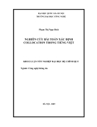 Nghiên cứu bài toán xác định collocation trong tiếng việt