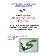 Các phương thức thanh toán chủ yếu trên thế giới và tại Việt Nam Rủi ro và phòng ngừa