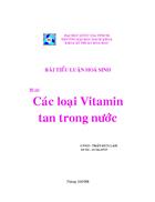 Các loại vitamin tan trong nước