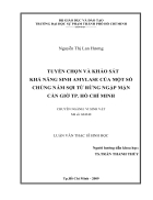 Tuyển chọn và khảo sát khả năng sinh Amylase của một số chủng nấm sợi từ rừng ngập mặn Cần Giờ TP Hồ Chí Minh