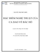 Đặc điểm nghệ thuật của ca dao về Bác Hồ