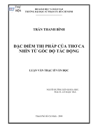 Đặc điểm thi pháp của thơ ca nhìn từ góc độ tác động