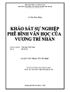 KHAO SAT SU NGHIEP BINH VAN HOC CUA Vuong Tri Nhan