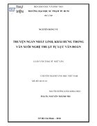 TRUYỆN NGẮN Nhất Linh Khái Hưng TRONG VĂN XUÔI NGHỆ THUẬT TỰ LỰC VĂN ĐOÀN