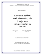 Khuynh hướng phê bình mác xít ở việt nam nửa đầu thế kỷ xx 1900 1945