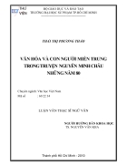 VĂN HÓA VÀ CON NGƯỜI MIỀN TRUNG TRONG TRUYỆN Nguyễn Minh Châu NHỮNG NĂM 80