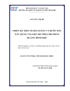 Thiết kế một số bài giảng và bước đầu xây dựng tài liệu hỗ trợ cho phần quang hình