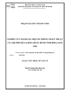 Nghiên cứu đánh giá một số thông số kỹ thuật của hệ thống Gamma dùng Detecto HPGe GEM 15P4
